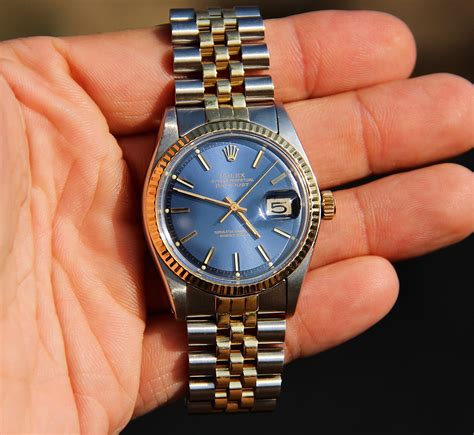 blue fluted dial rolex|rolex vintage blue dial.